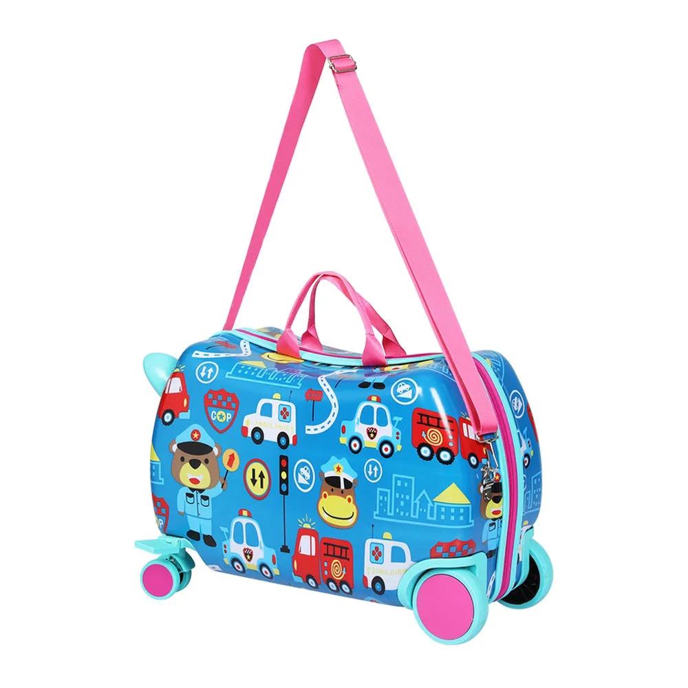 17inch Kids Ride On Luggage Children Suitcase Trolley Travel - Car