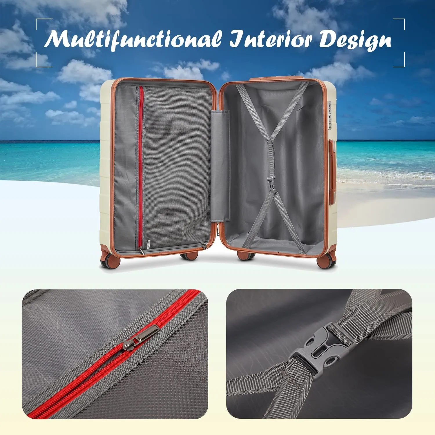 3 Pieces Set 20 Inch Lightweight Hard Shell Luggage Set TR003