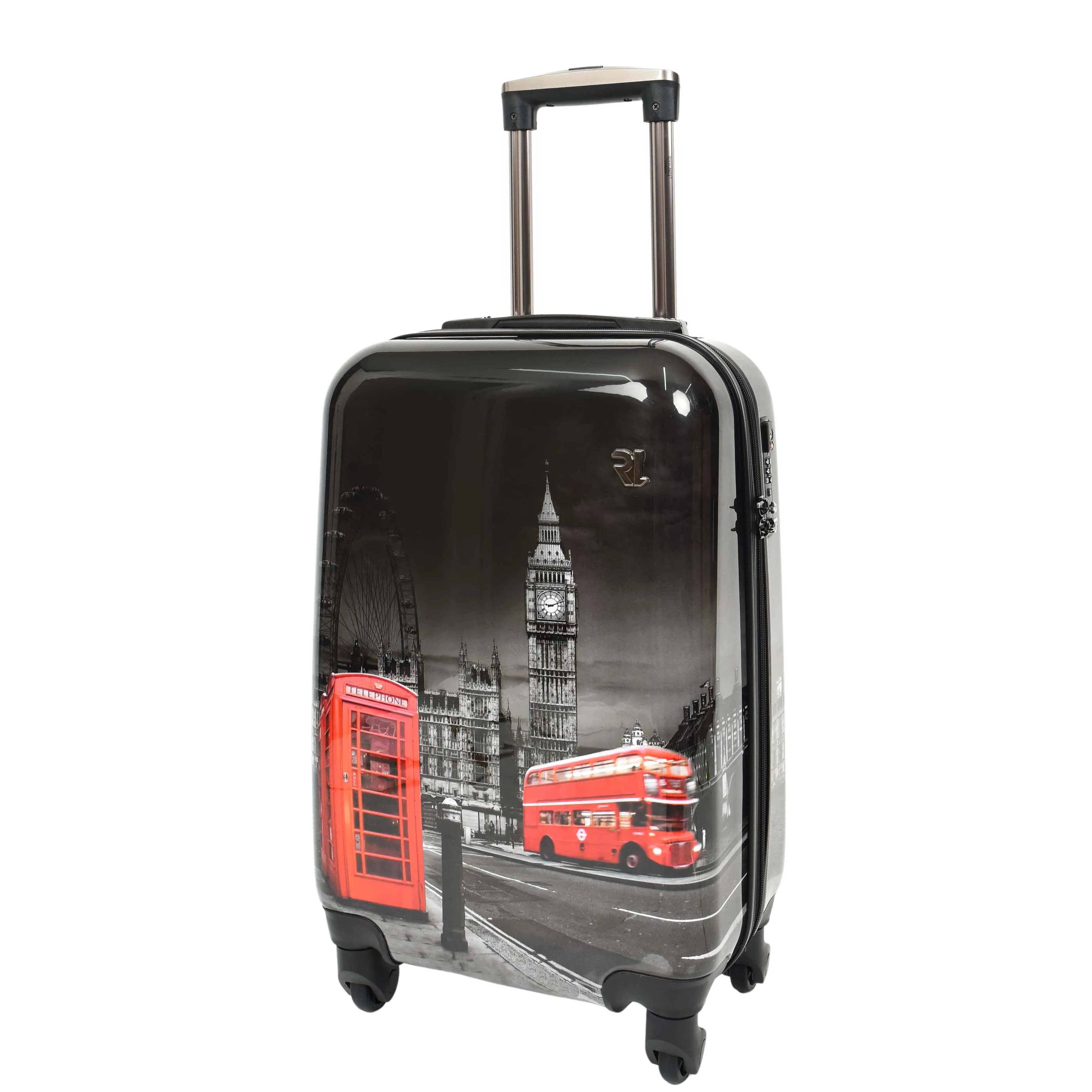 4 Wheel Luggage Hard PC Lightweight Suitcases Travel Bags London Landmarks Print