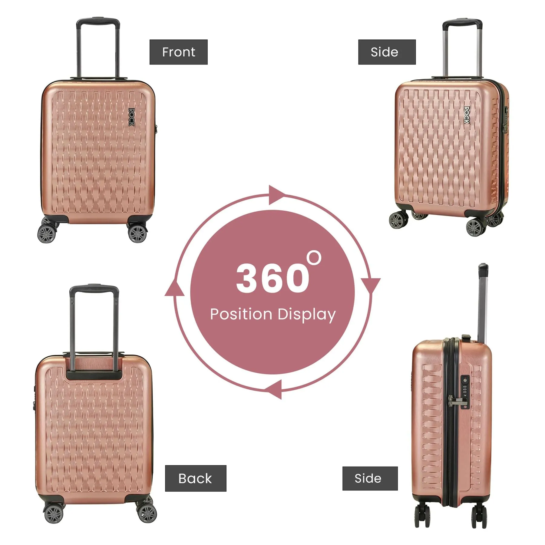 Allure Luggage Suitcase Travel Bag Carry On Hand Cabin Check in Hard-Shell 4 Spinner Wheels Trolley Set