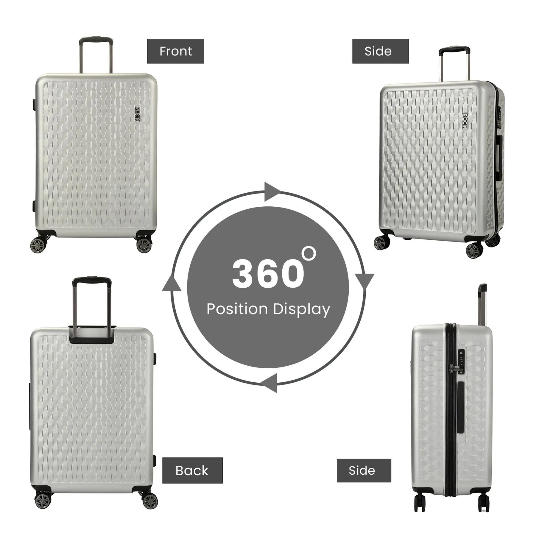 Allure Luggage Suitcase Travel Bag Carry On Hand Cabin Check in Hard-Shell 4 Spinner Wheels Trolley Set