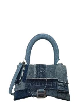 Balenciaga Denim Patchwork Small Hourglass Bag