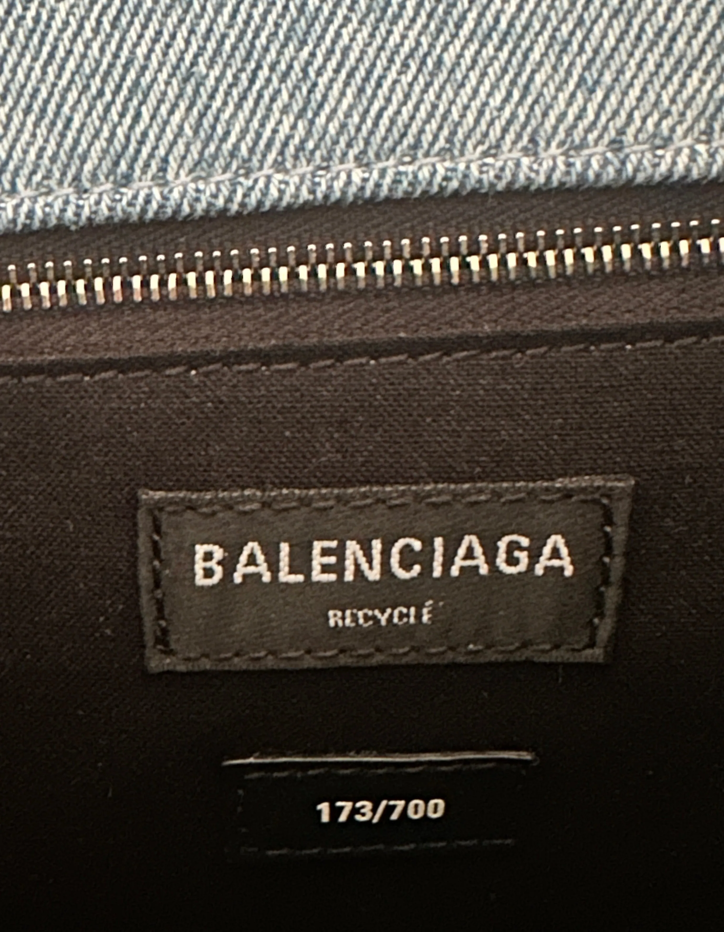 Balenciaga Denim Patchwork Small Hourglass Bag