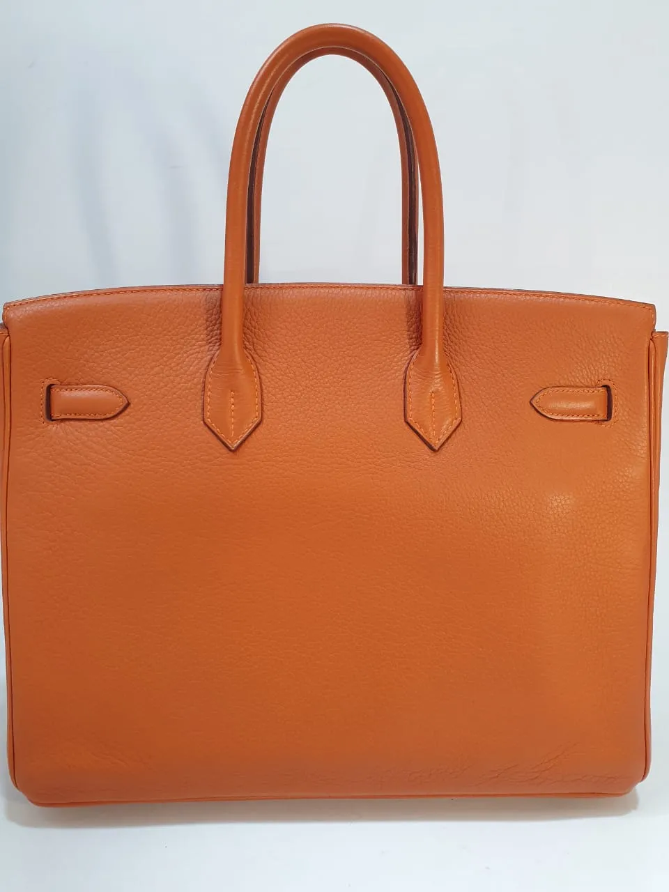 Birkin 35 Vache Liegee  J-Stamp Bag in Orange with PHW