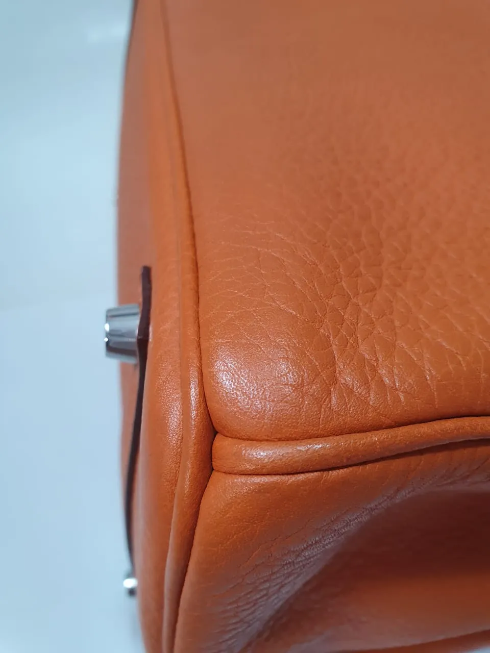 Birkin 35 Vache Liegee  J-Stamp Bag in Orange with PHW