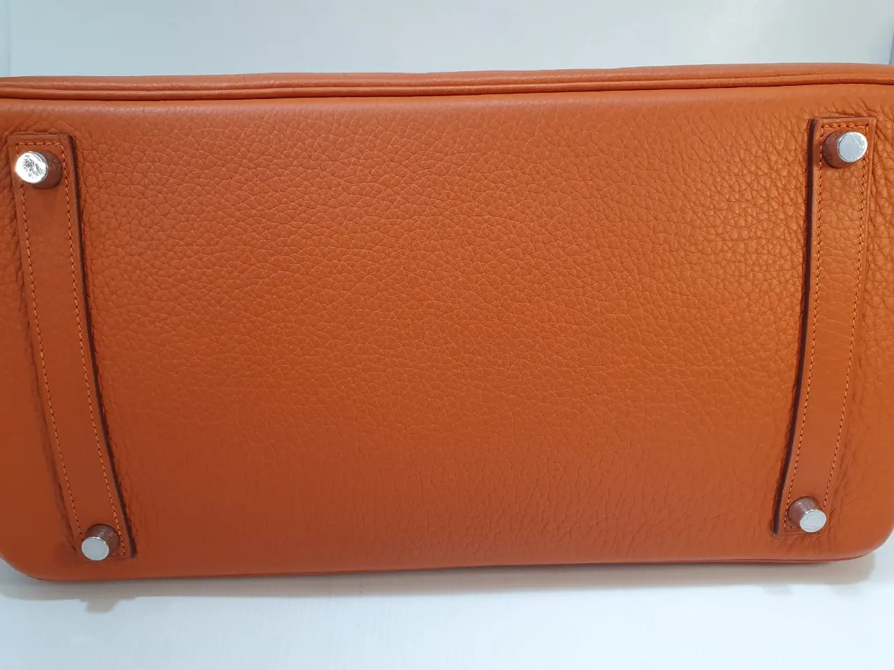 Birkin 35 Vache Liegee  J-Stamp Bag in Orange with PHW