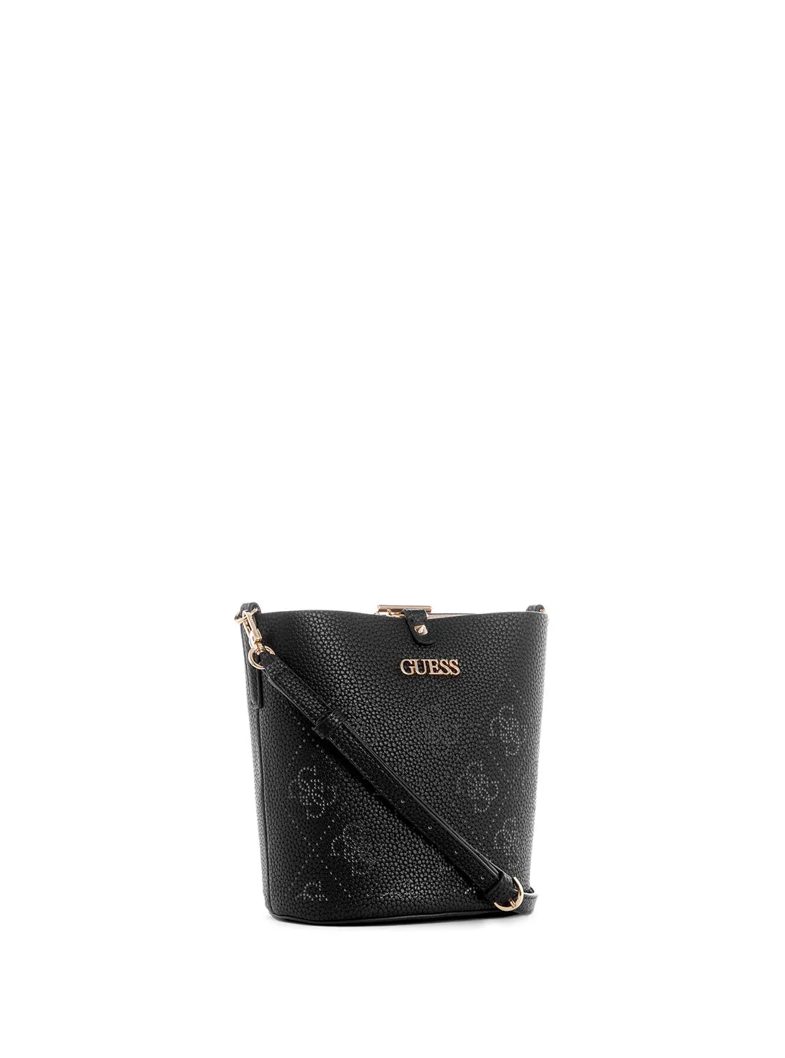 Black Amara Crossbody Bucket Bag