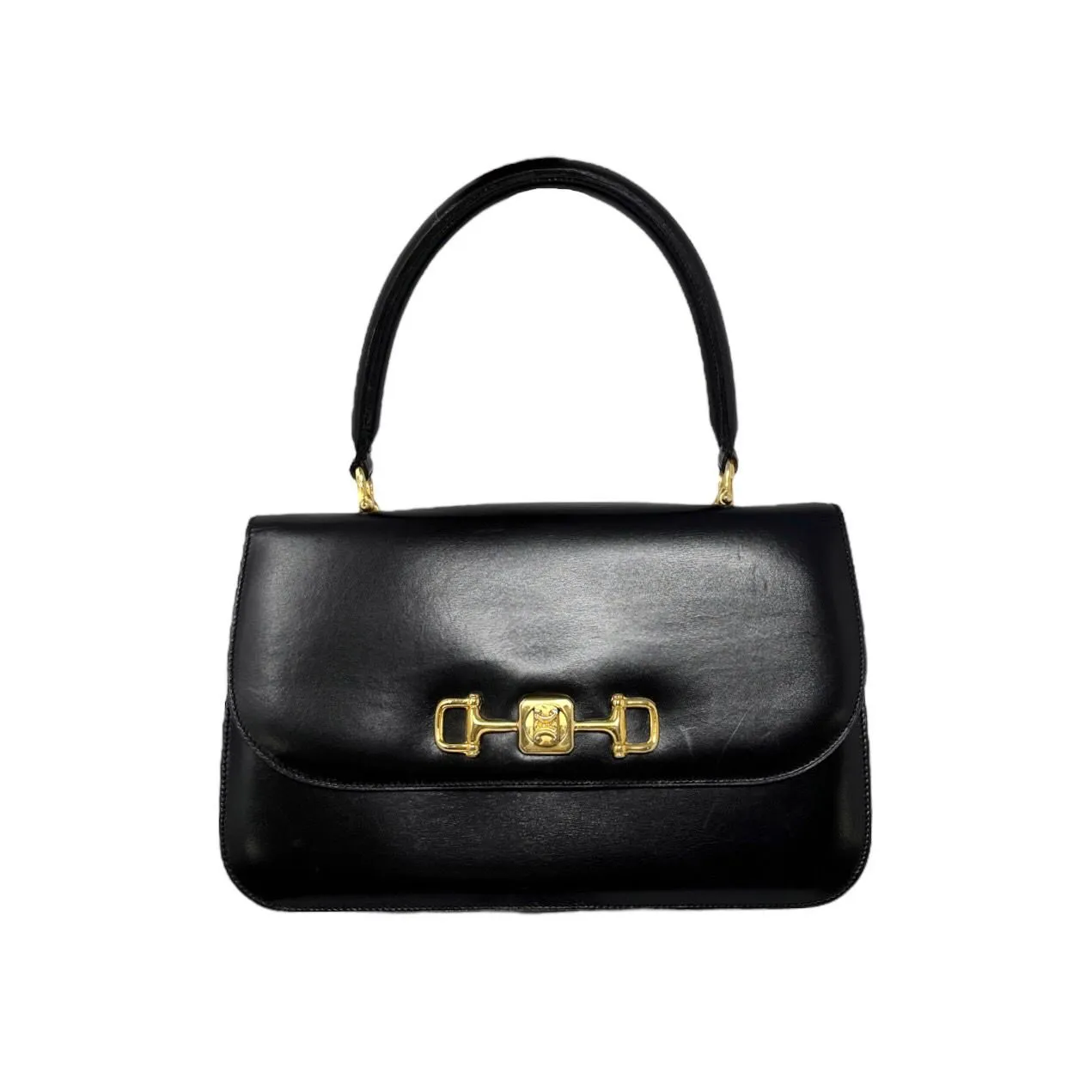 Celine Black Leather Top Handle Bag