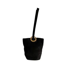 Celine Black Suede Bucket Bag