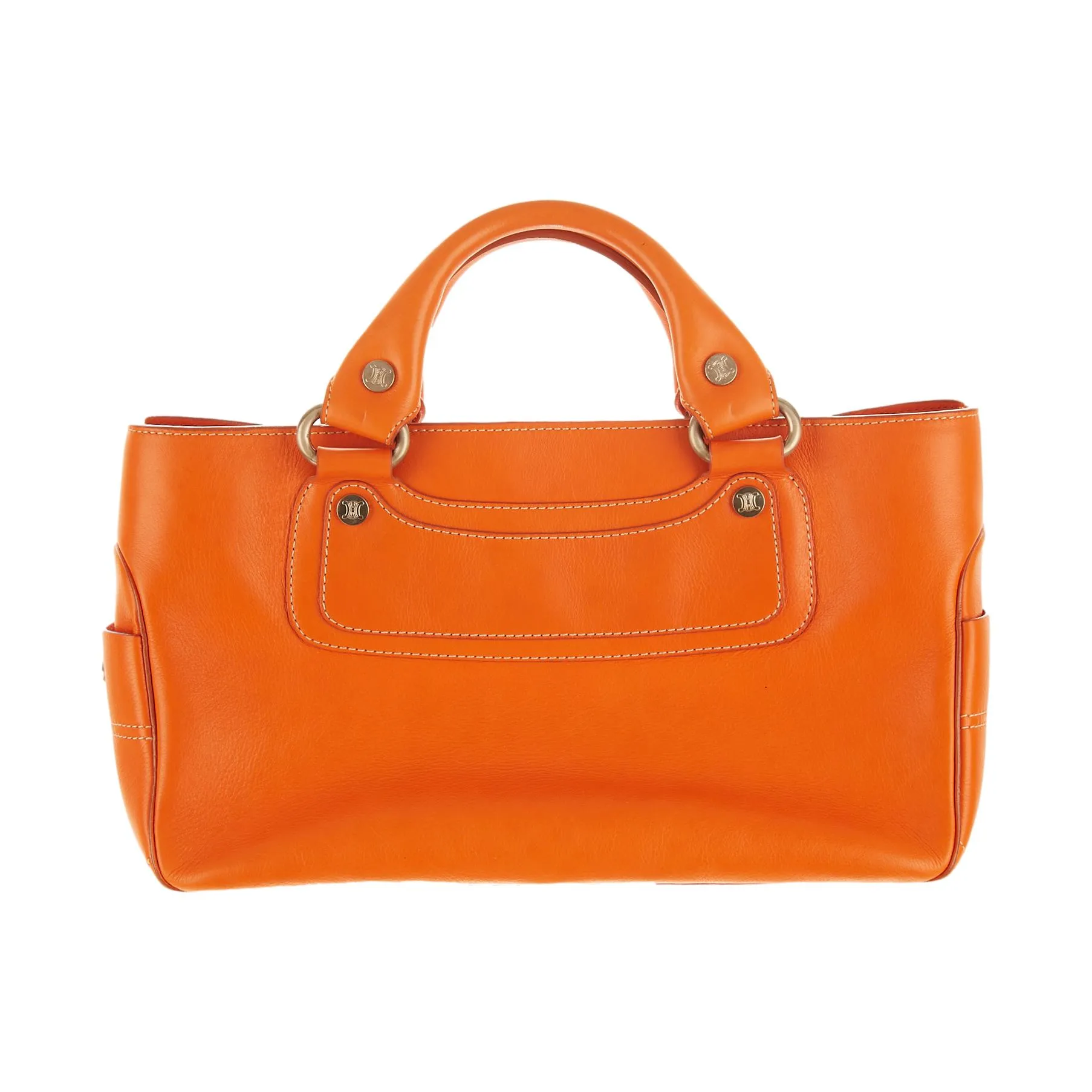 Celine Orange Logo Top Handle Bag