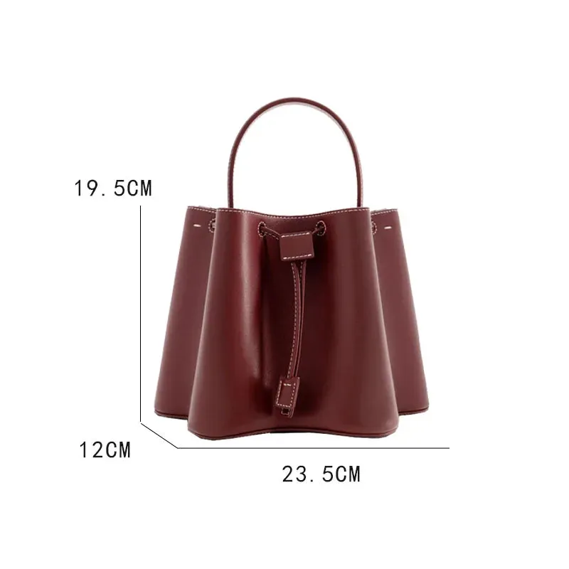 Cynthia Ruched Drawstring Mini Bucket Bags