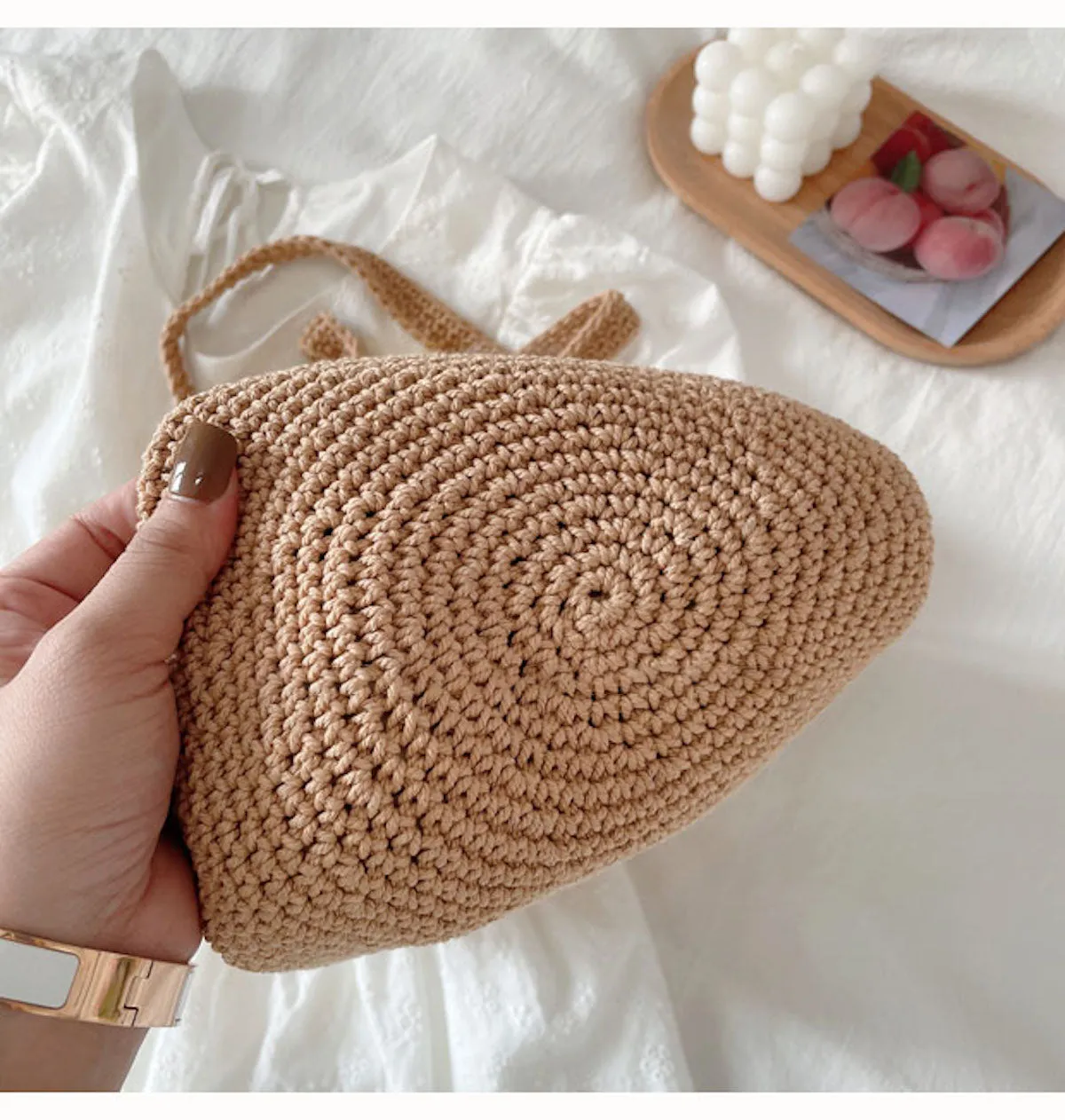 Elena Handbags Artsy Crochet Bucket Bag