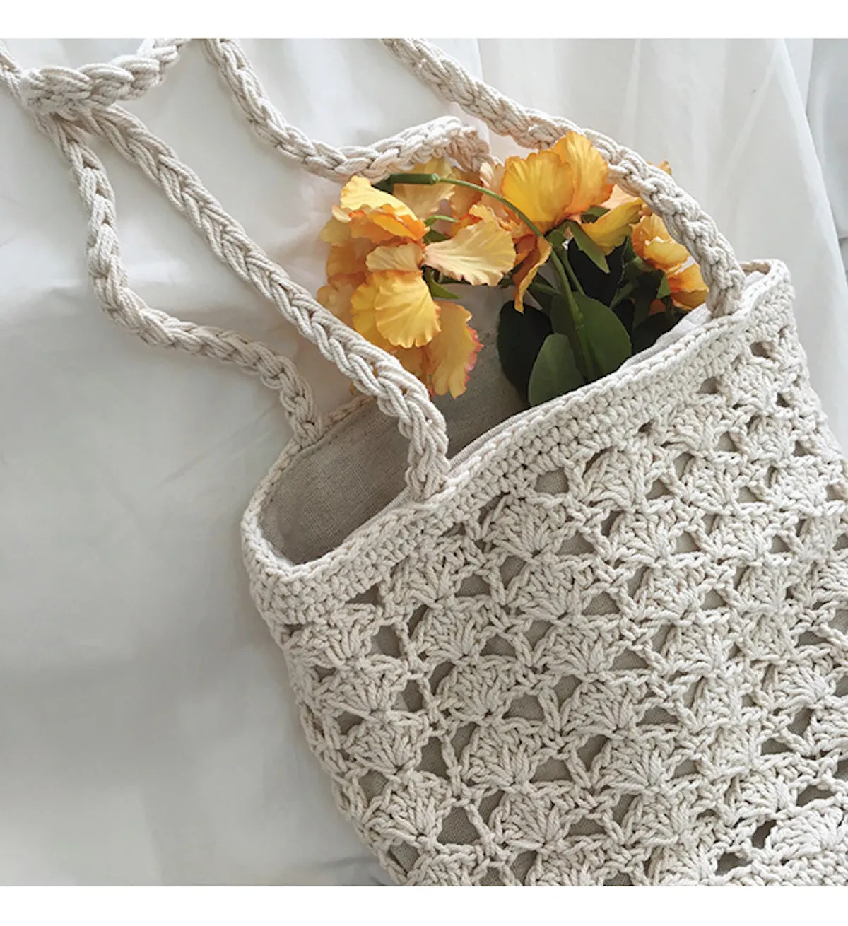 Elena Handbags Handmade Crochet Bucket Shoulder Bag