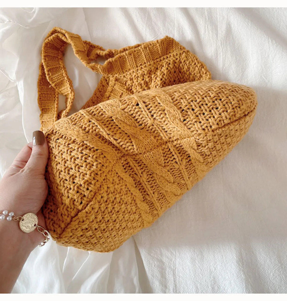 Elena Handbags Retro Knit Tote Bag