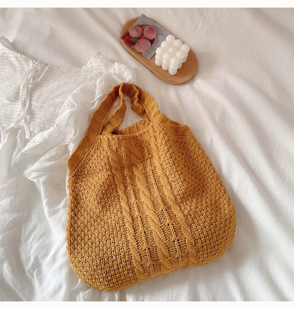 Elena Handbags Retro Knit Tote Bag