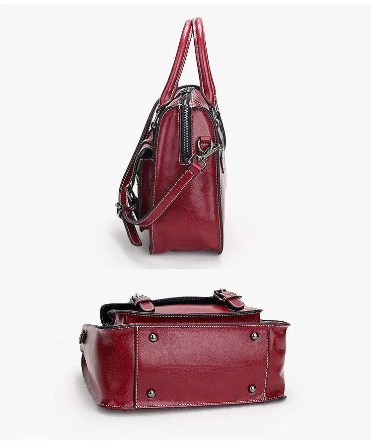 Genuine Leather Fashion Women handbag Red