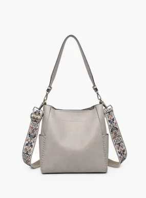 Grey Bucket Bag W/ Strap