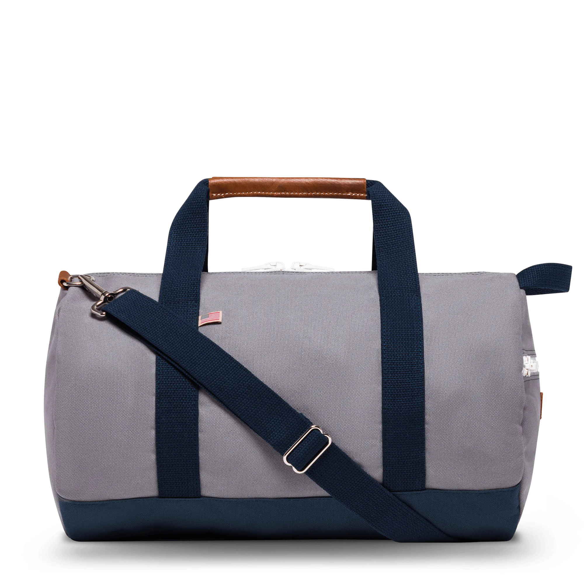 Large Chatham Duffel Bag with Shoe Compartment- Grey/Navy