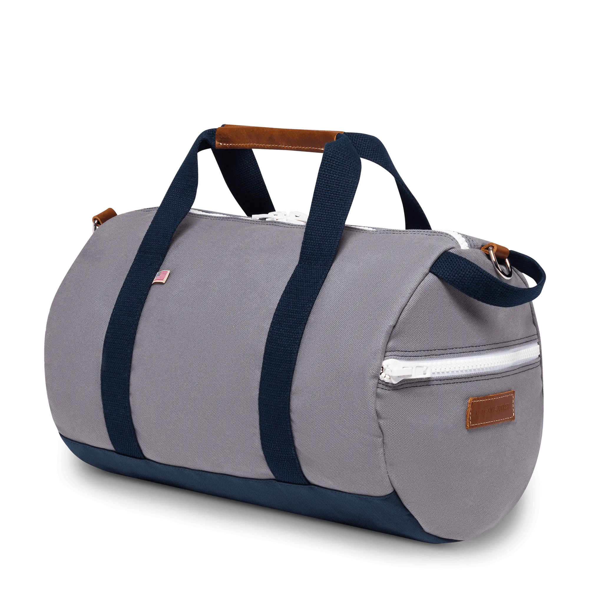 Large Chatham Duffel Bag with Shoe Compartment- Grey/Navy