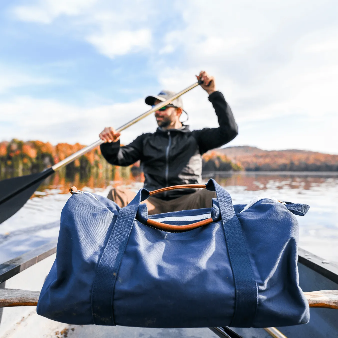 Large Chatham Duffel Bag with Shoe Compartment- Navy/Navy