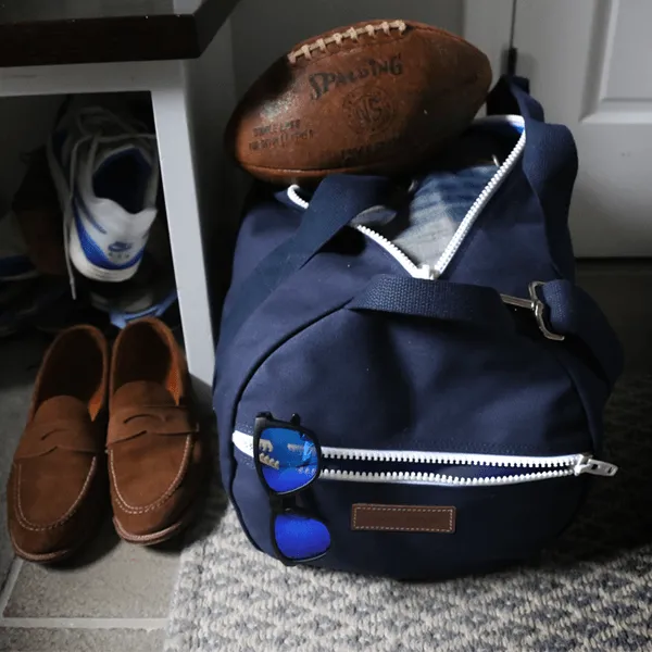 Large Chatham Duffel Bag with Shoe Compartment- Navy/Navy