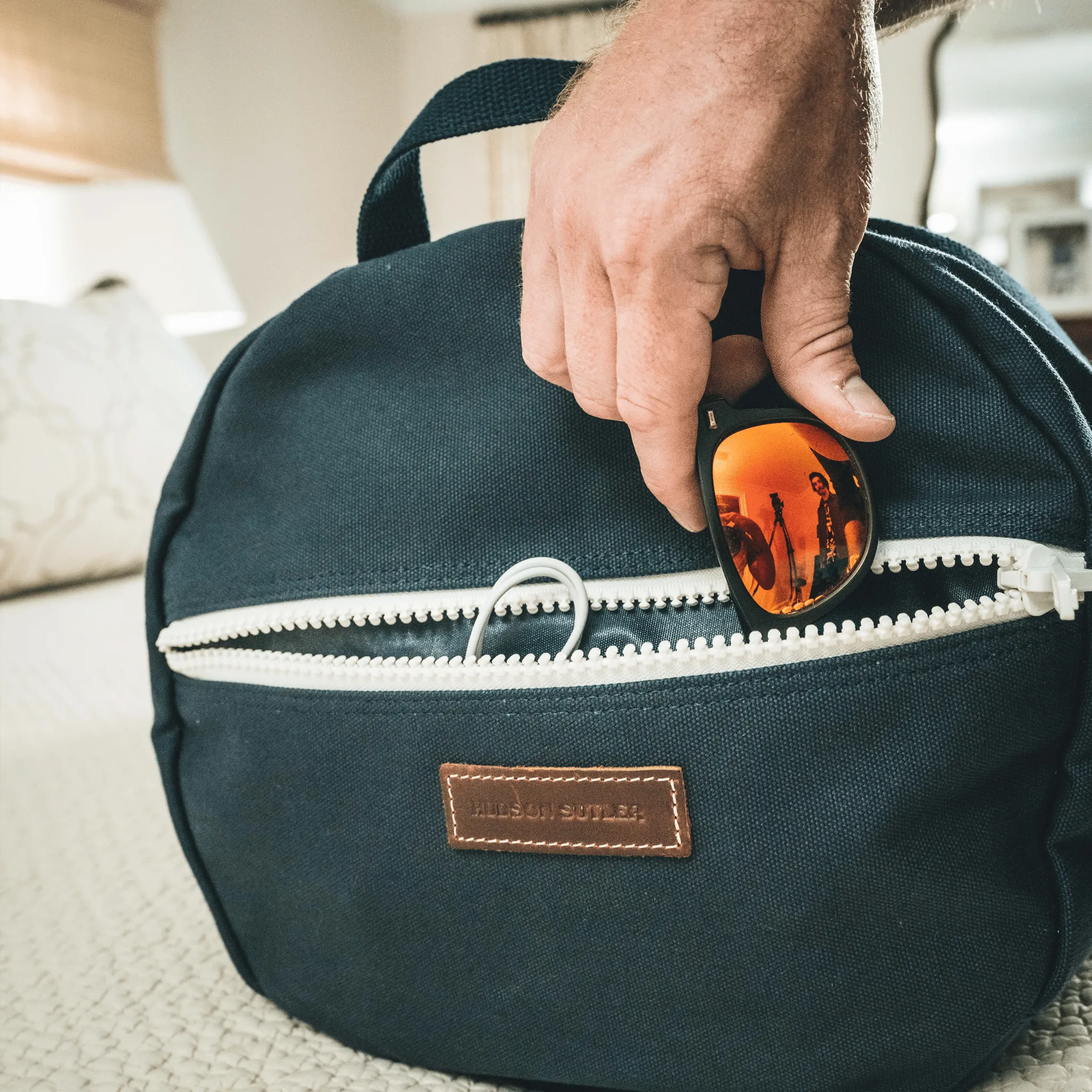 Large Chatham Duffel Bag with Shoe Compartment- Navy/Navy