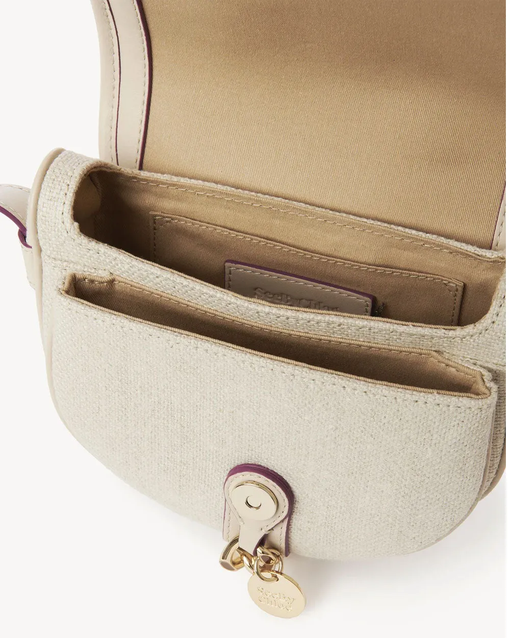 Mara Small Saddle Bag in Cement Beige