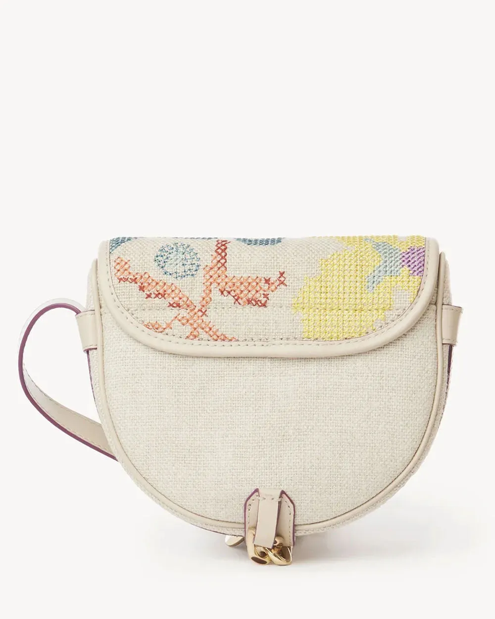 Mara Small Saddle Bag in Cement Beige