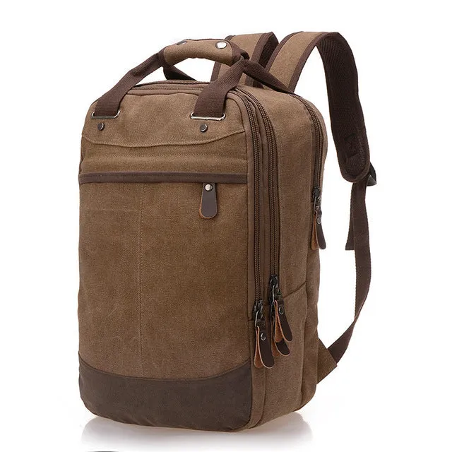 Men's Canvas Backpack - Blue,Sky Blue,Coffee,Khaki