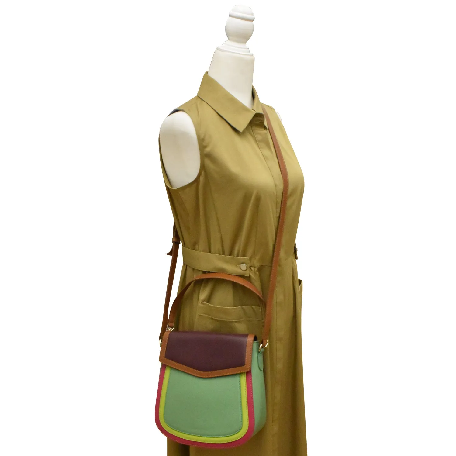 Multi Color Flap Bucket Bag