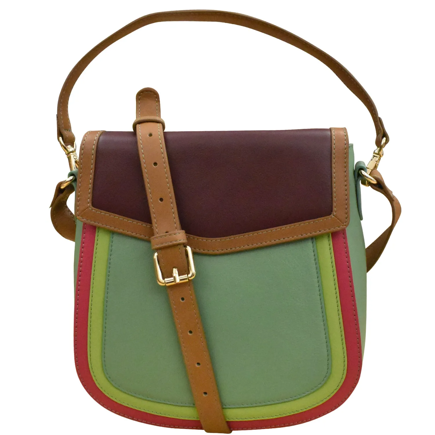 Multi Color Flap Bucket Bag