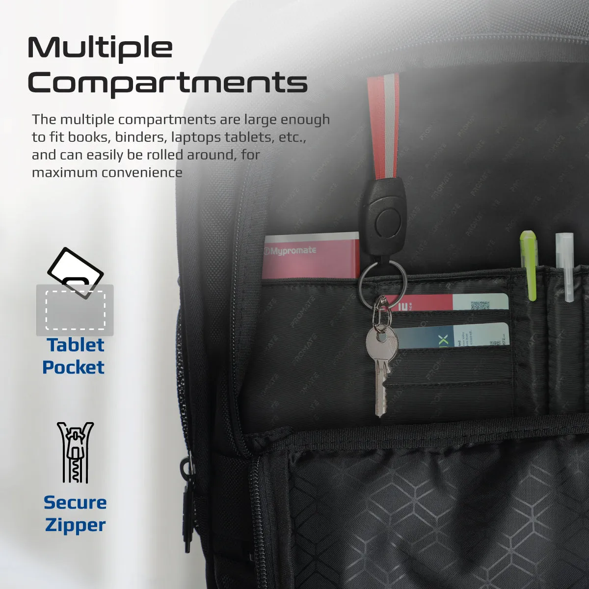 Multi-Functional 15.6” Laptop Trolley Bag with Large Multiple Compartments