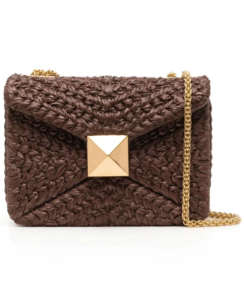 One Stud Woven Shoulder Bag in Fondant