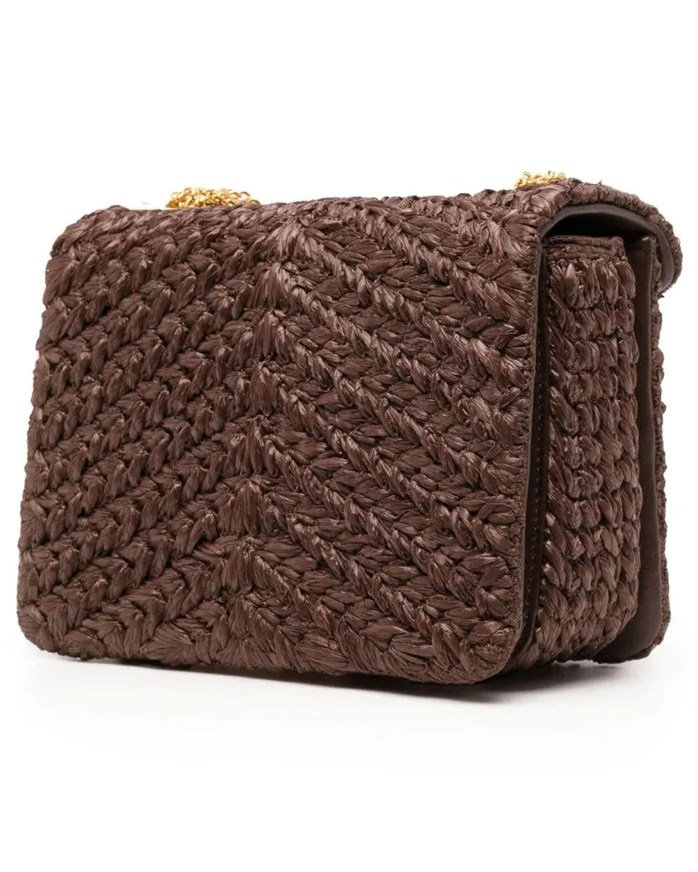 One Stud Woven Shoulder Bag in Fondant