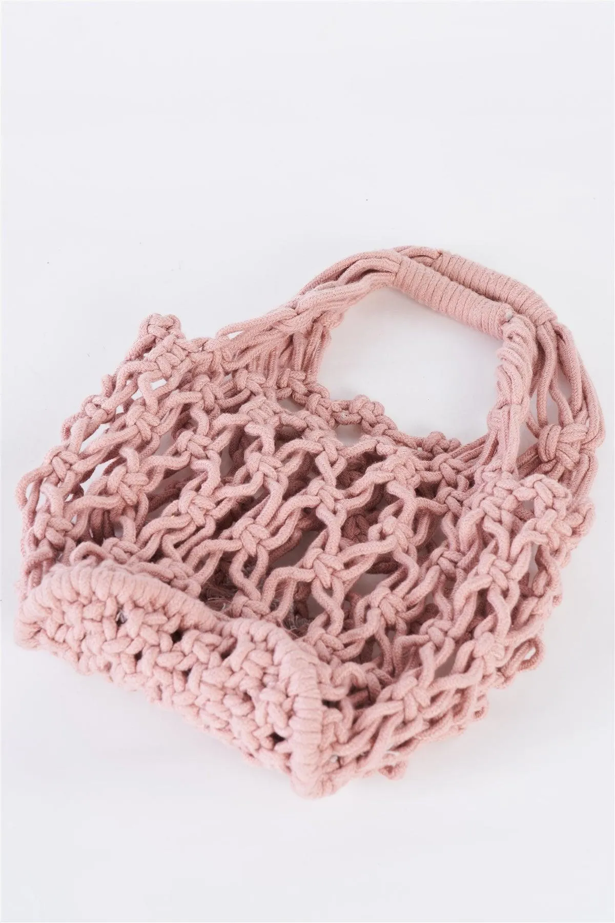 Pink Cotton Net Bucket Bag /3 Bags