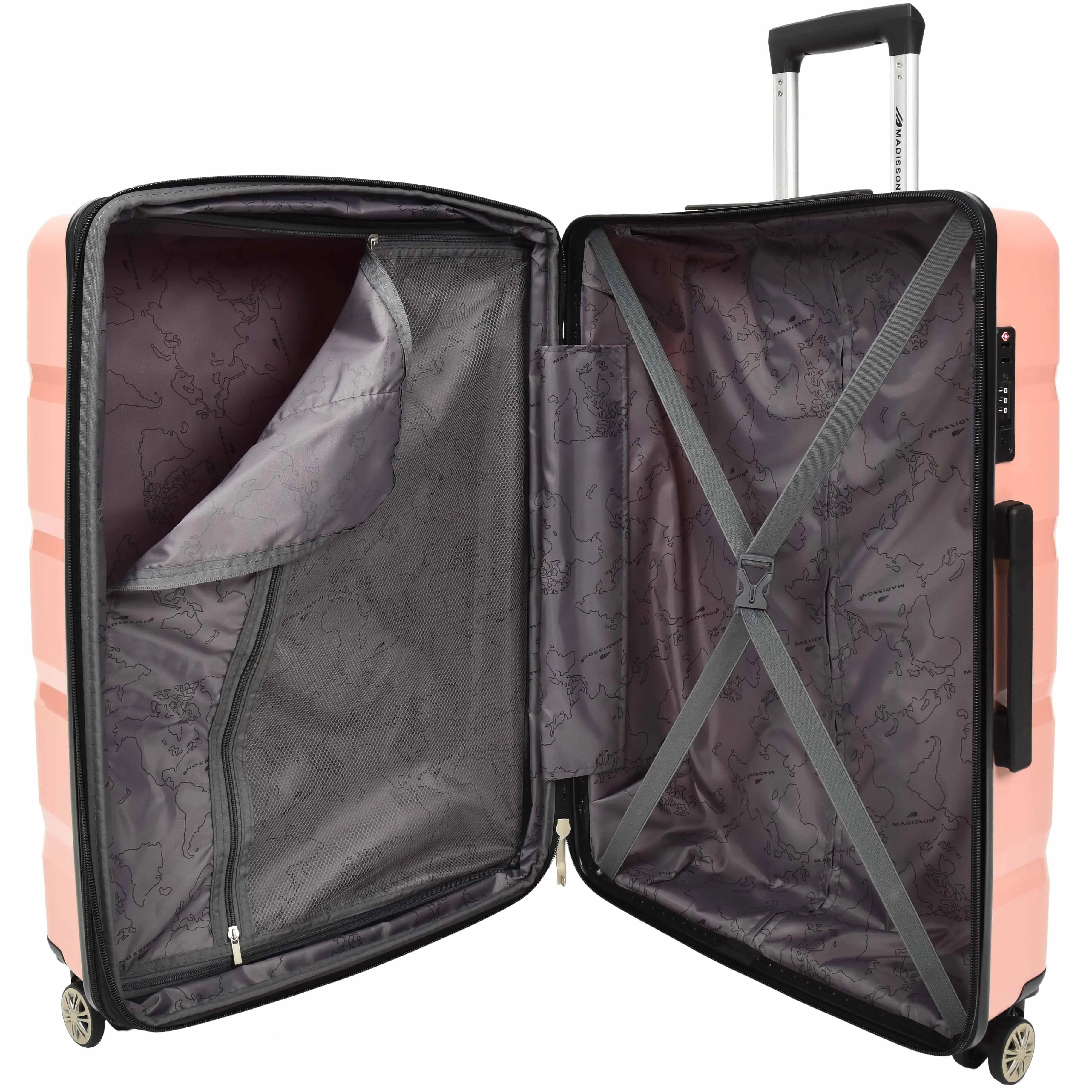 PP Hard Shell Luggage Expandable Four Wheel Suitcases Cygnus Rose Gold