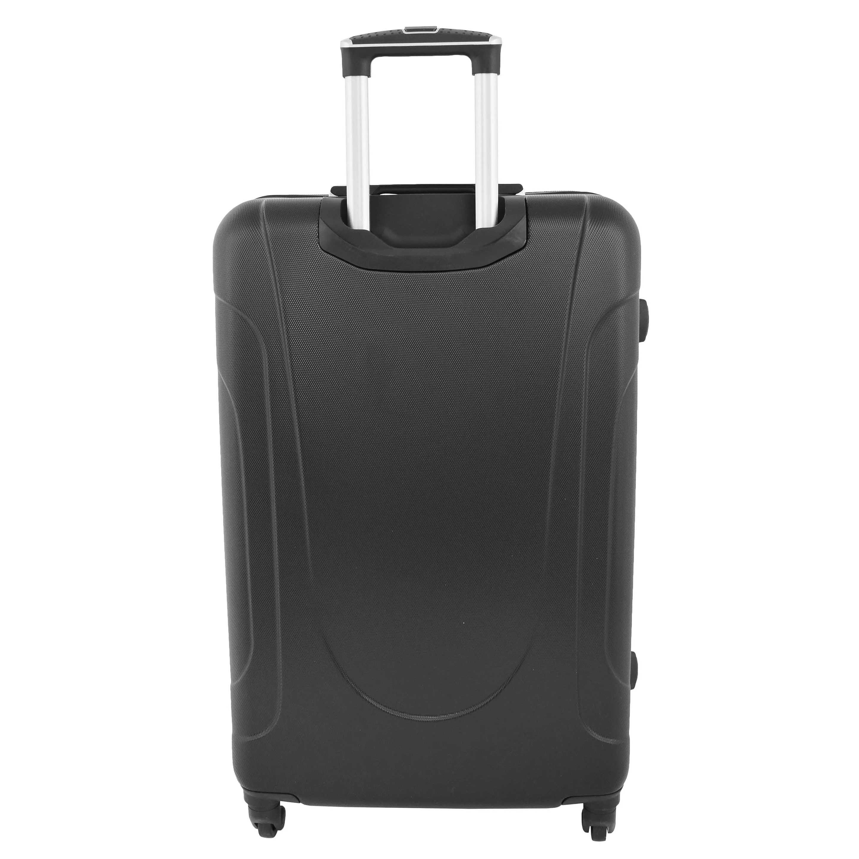 Robust 4 Wheel Suitcases ABS Black Lightweight Digit Lock Luggage Travel Bag Stargate