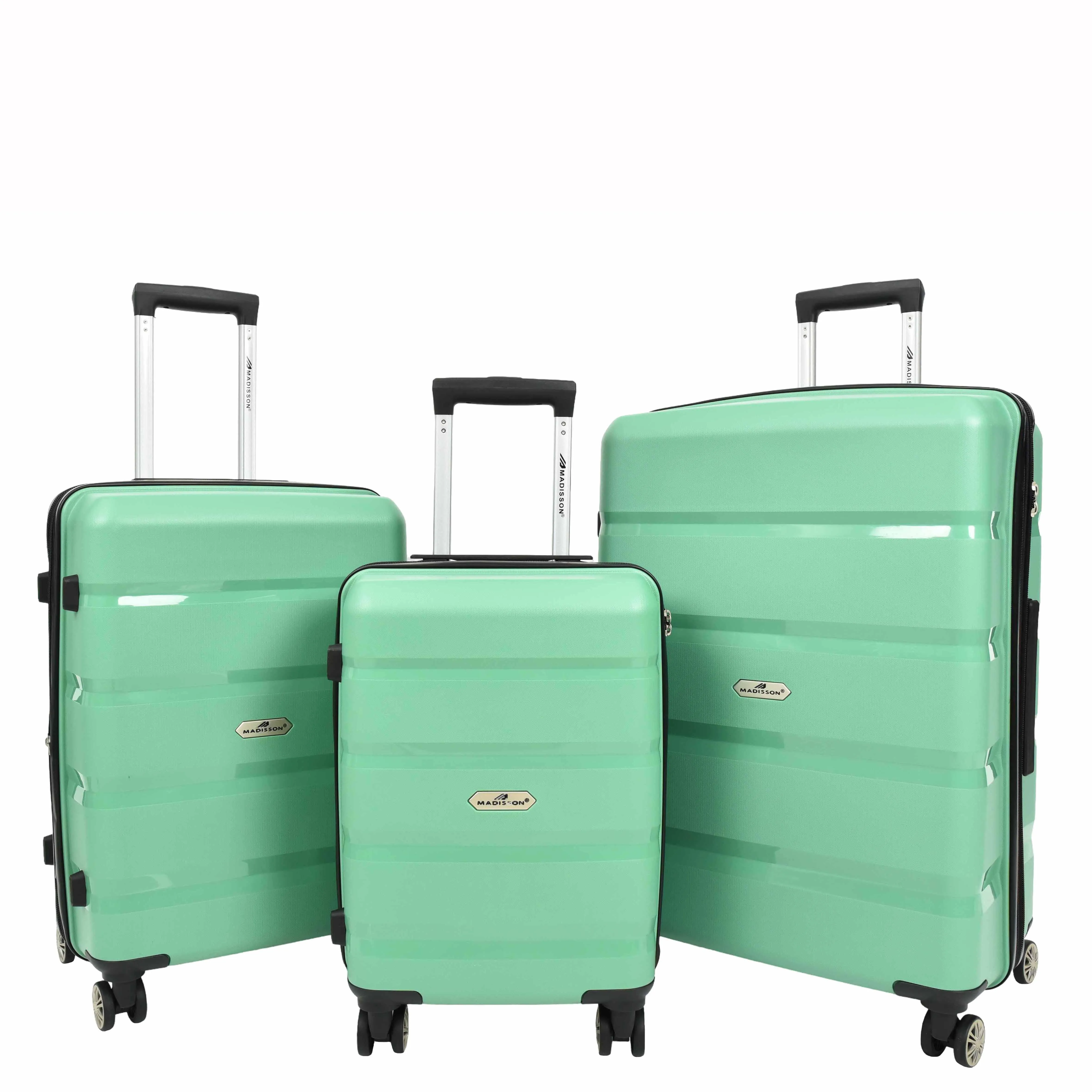 Robust Expandable 8 Wheel PP Hard Shell Suitcases Travel Bags Trolley Luggage Pluto Lime Green