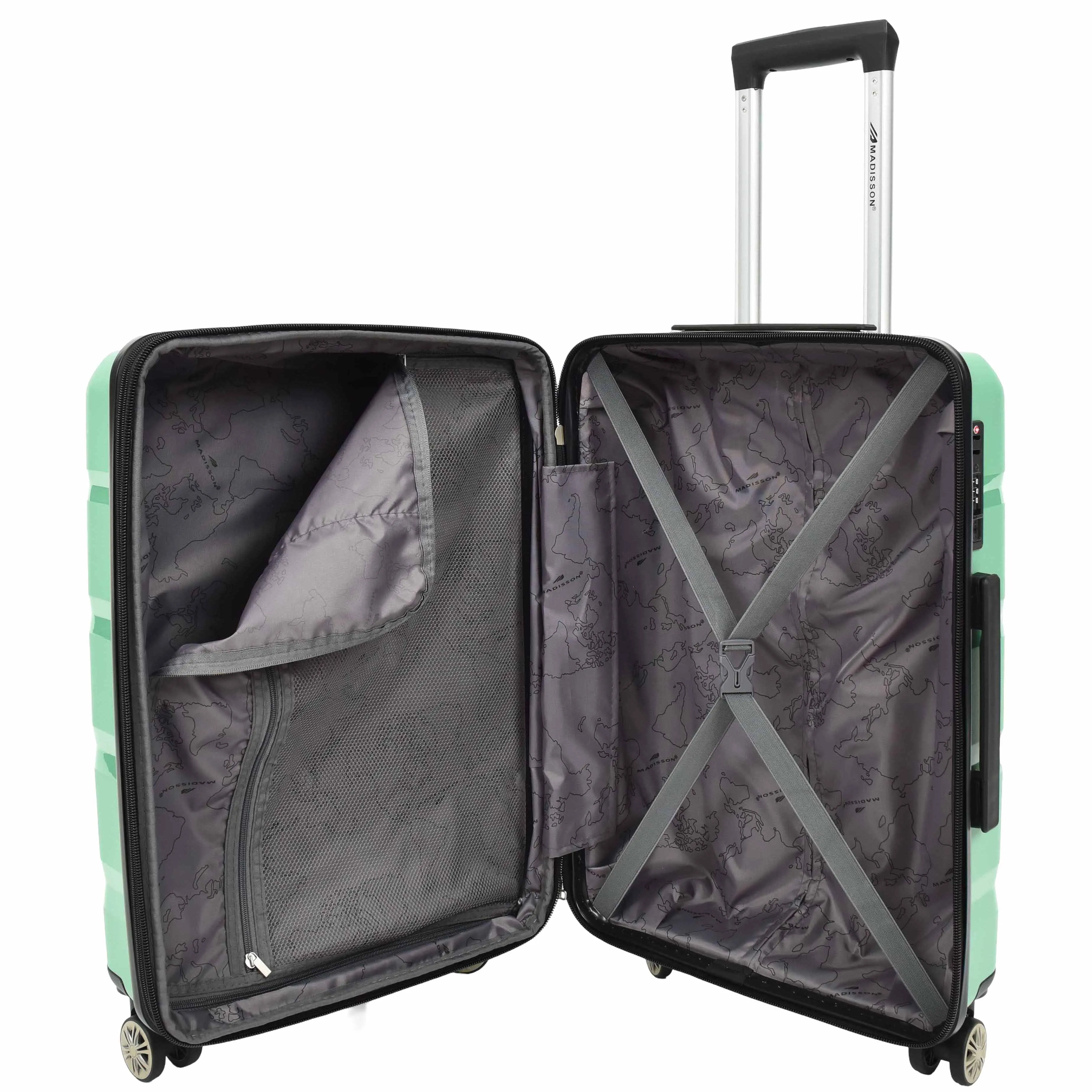 Robust Expandable 8 Wheel PP Hard Shell Suitcases Travel Bags Trolley Luggage Pluto Lime Green