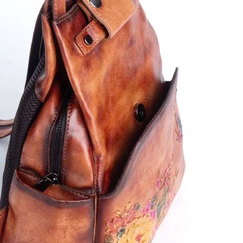 Rossie Viren Vintage Leather Backpack, Leather Rucksack, Womens Backpack, Gift for her