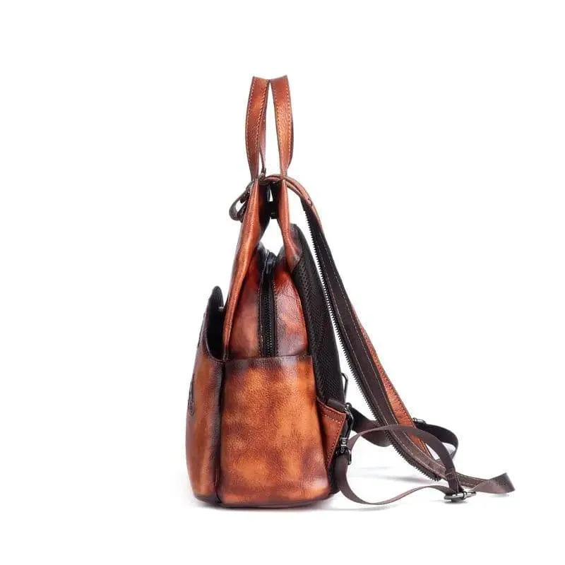 Rossie Viren Vintage Leather Backpack, Leather Rucksack, Womens Backpack, Gift for her