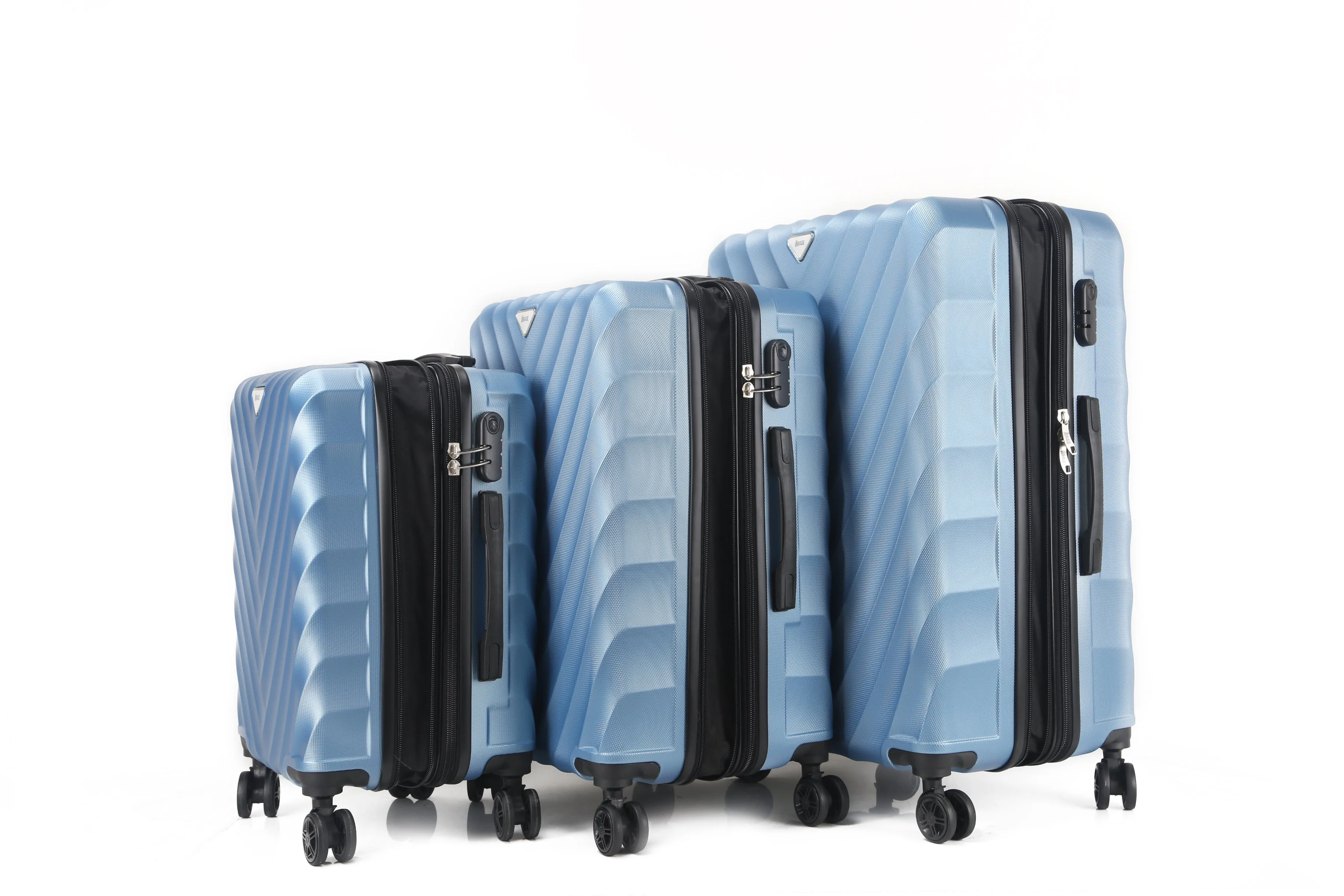 Ryan ABS Hard shell Lightweight 360 Dual Spinning Wheels Combo Lock 28" 24", 20" 3 Piece Luggage Set