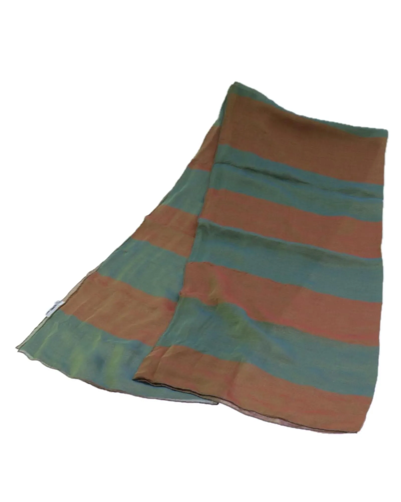 Silk Stole Scarf in Green Red and Blue