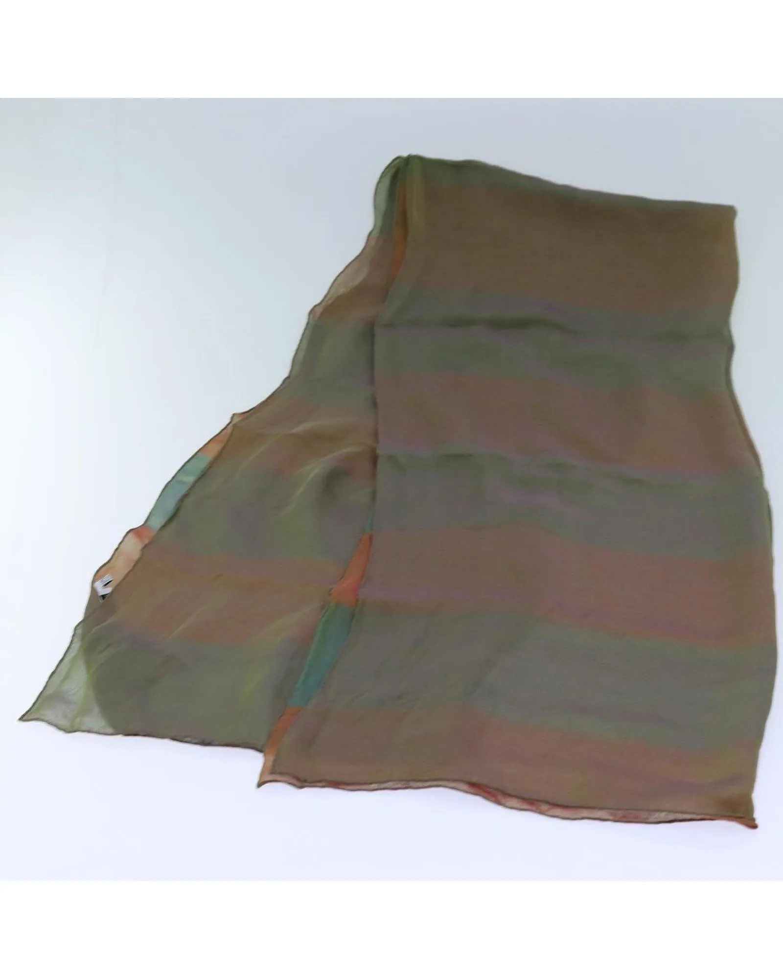 Silk Stole Scarf in Green Red and Blue