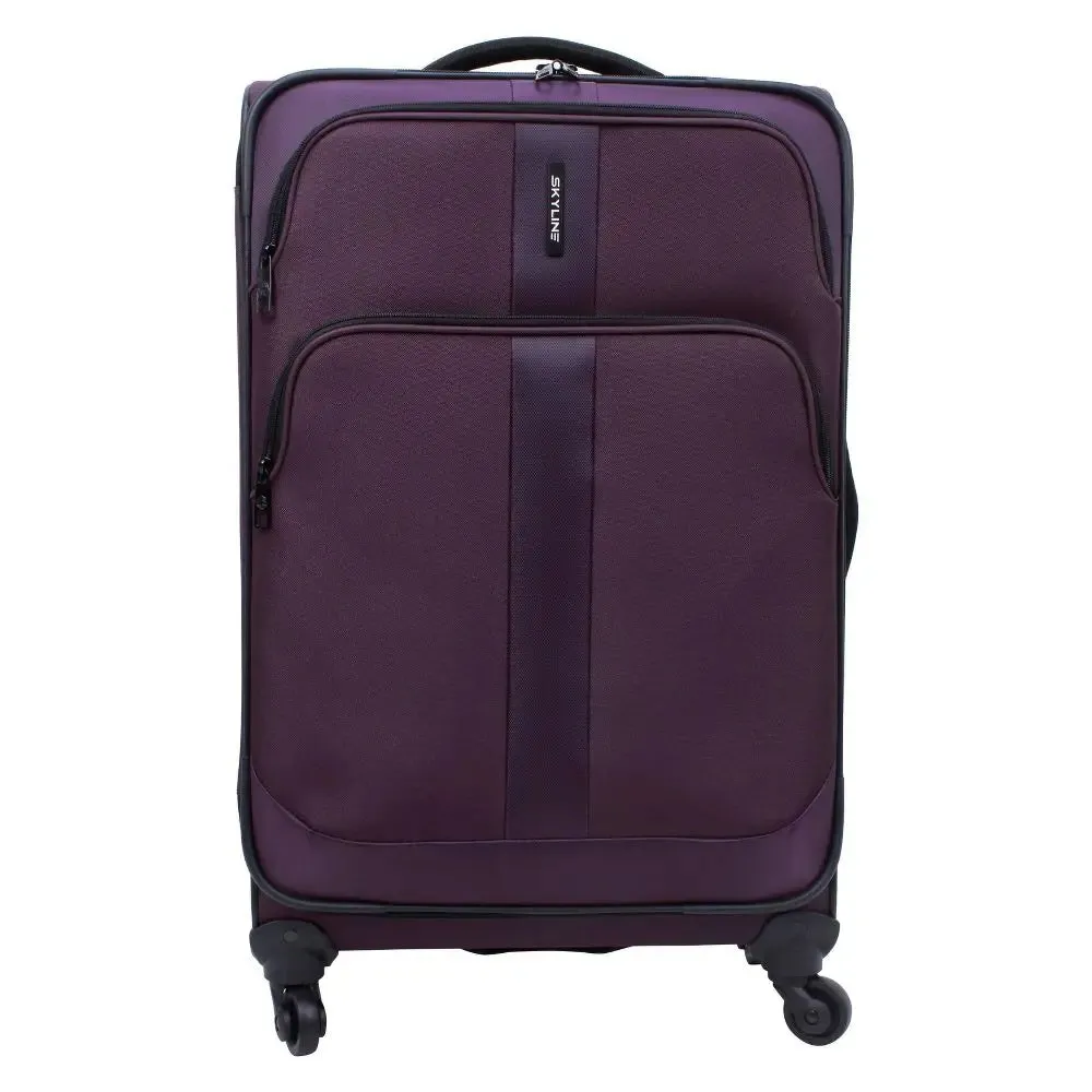 Skyline 5pc Softside Checked Spinner Luggage Set - Burgundy