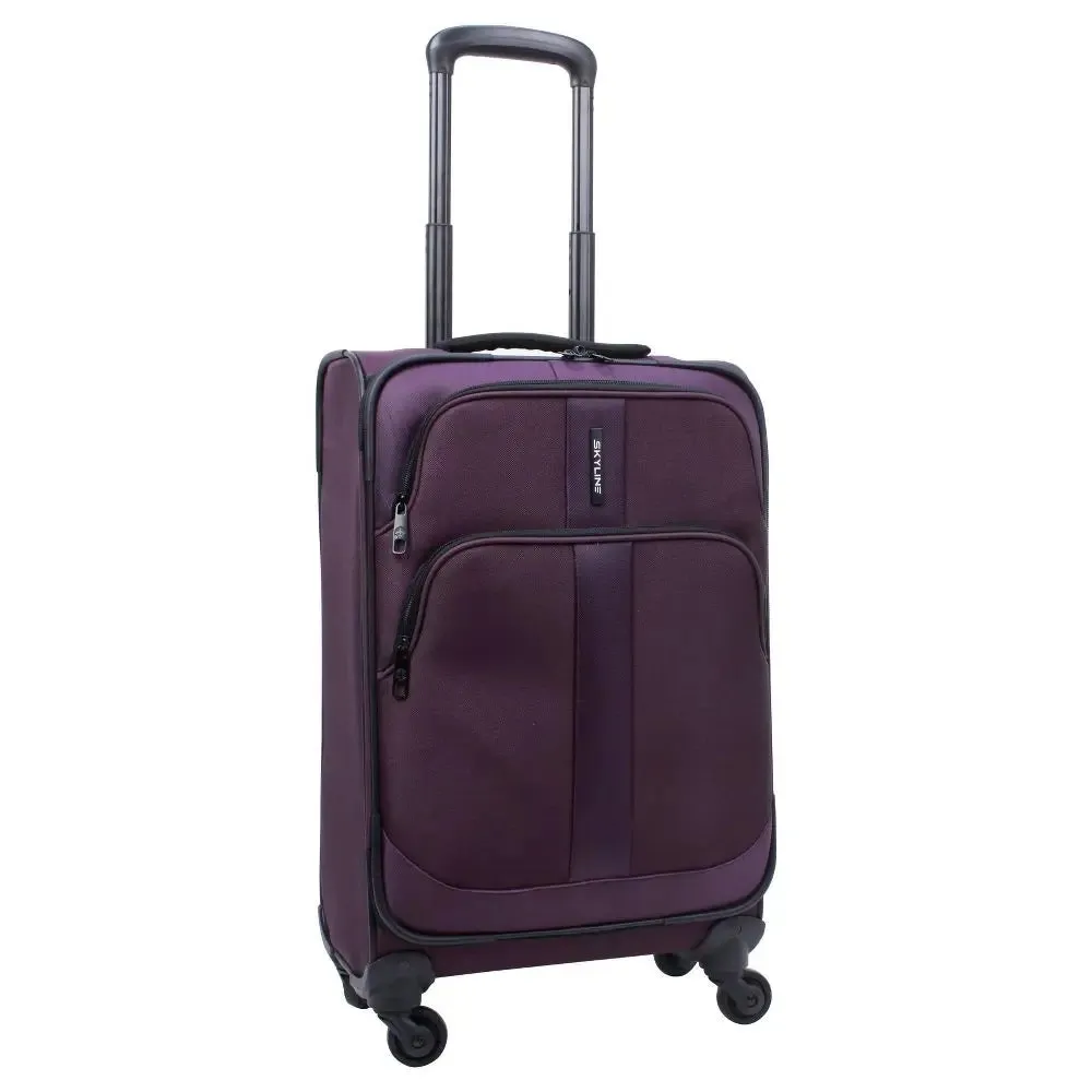 Skyline 5pc Softside Checked Spinner Luggage Set - Burgundy