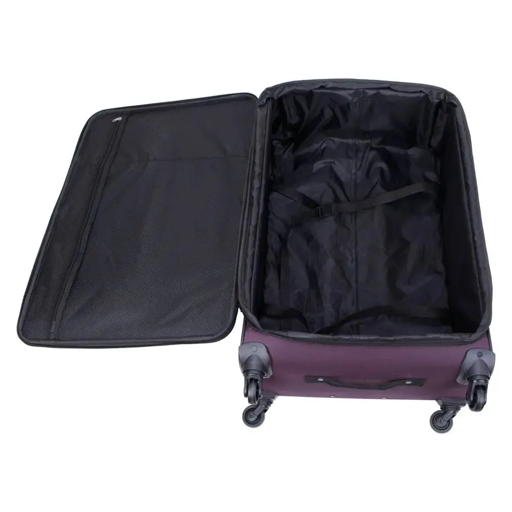 Skyline 5pc Softside Checked Spinner Luggage Set - Burgundy