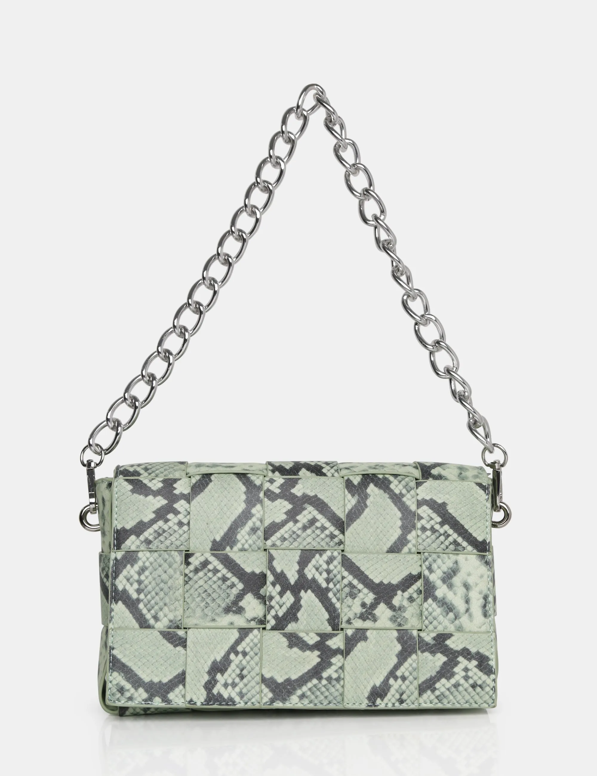 The Makai Pastel Snake Shoulder Woven Chain Bag