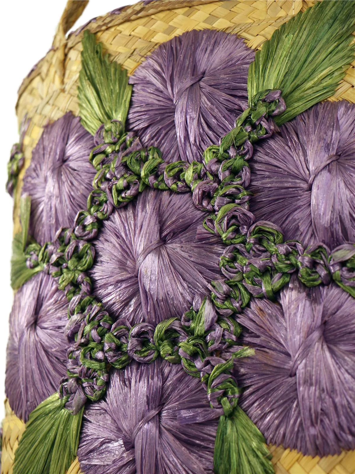 Vintage Tiki Style Purple Summer Basket Bag