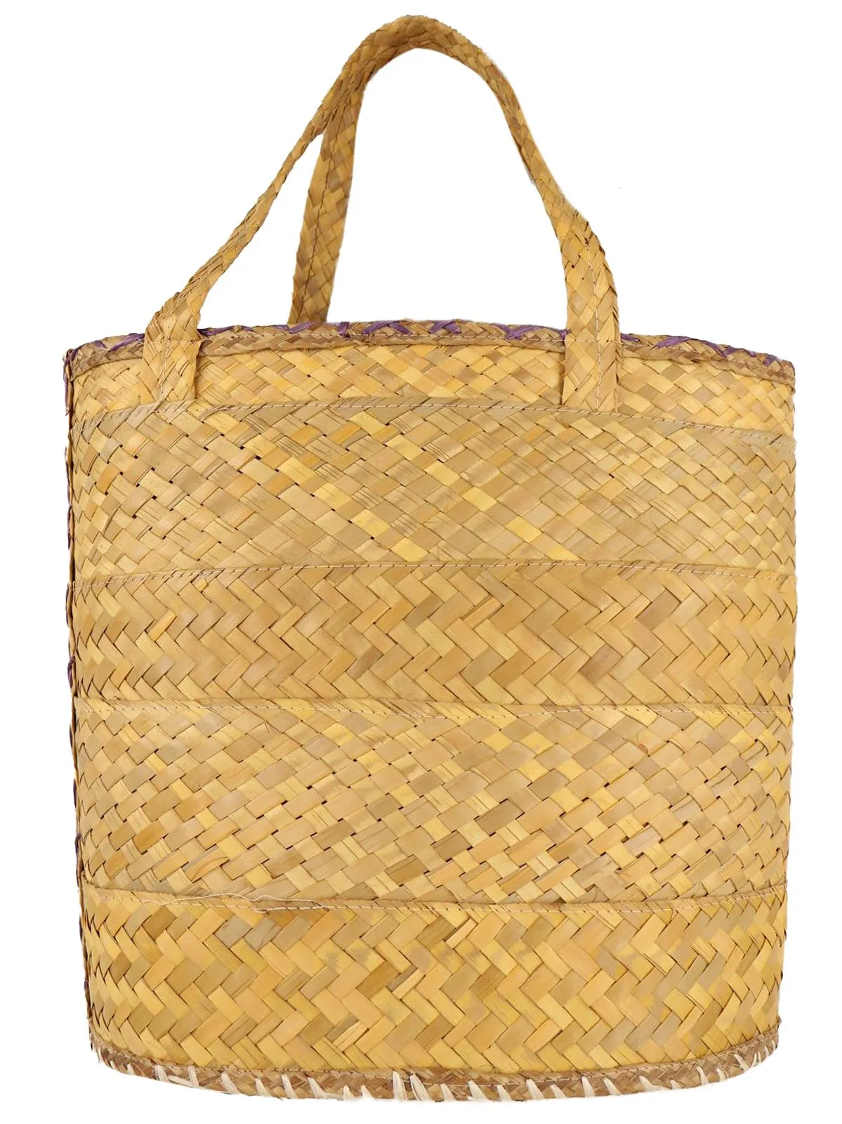 Vintage Tiki Style Purple Summer Basket Bag